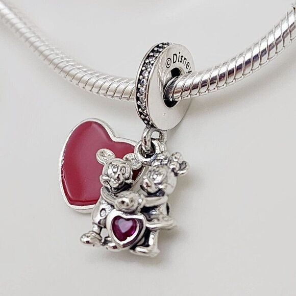 Pandora Disney Mickey Mouse & Minnie Mouse Love Dangle Charm - Picture 1 of 5